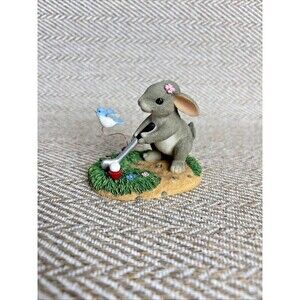 Charming Tails KEEP YOUR EYE ON THE BIRDIE Bunnie Rabbit Golfing Figurine